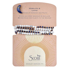 Load image into Gallery viewer, Stone Duo Wrap - Howlite/Lapis Gold and Silver