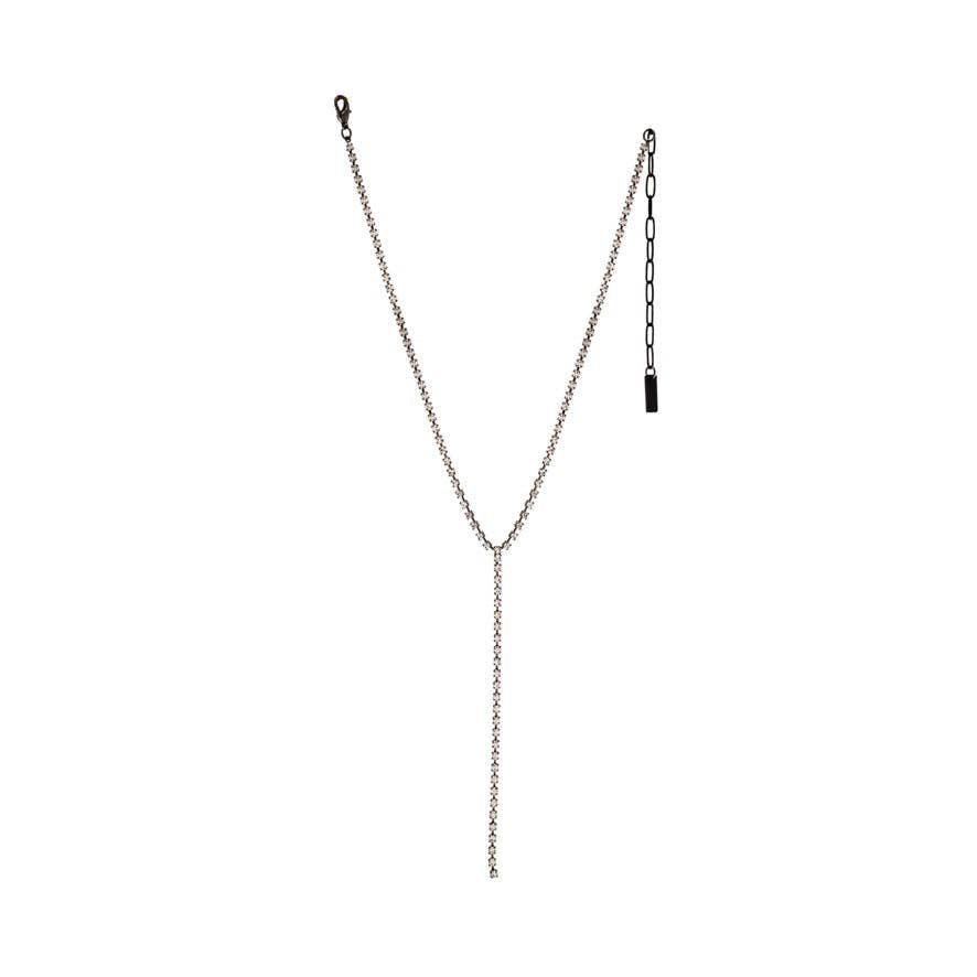 Kassandra Necklace in Gunmetal & Clear