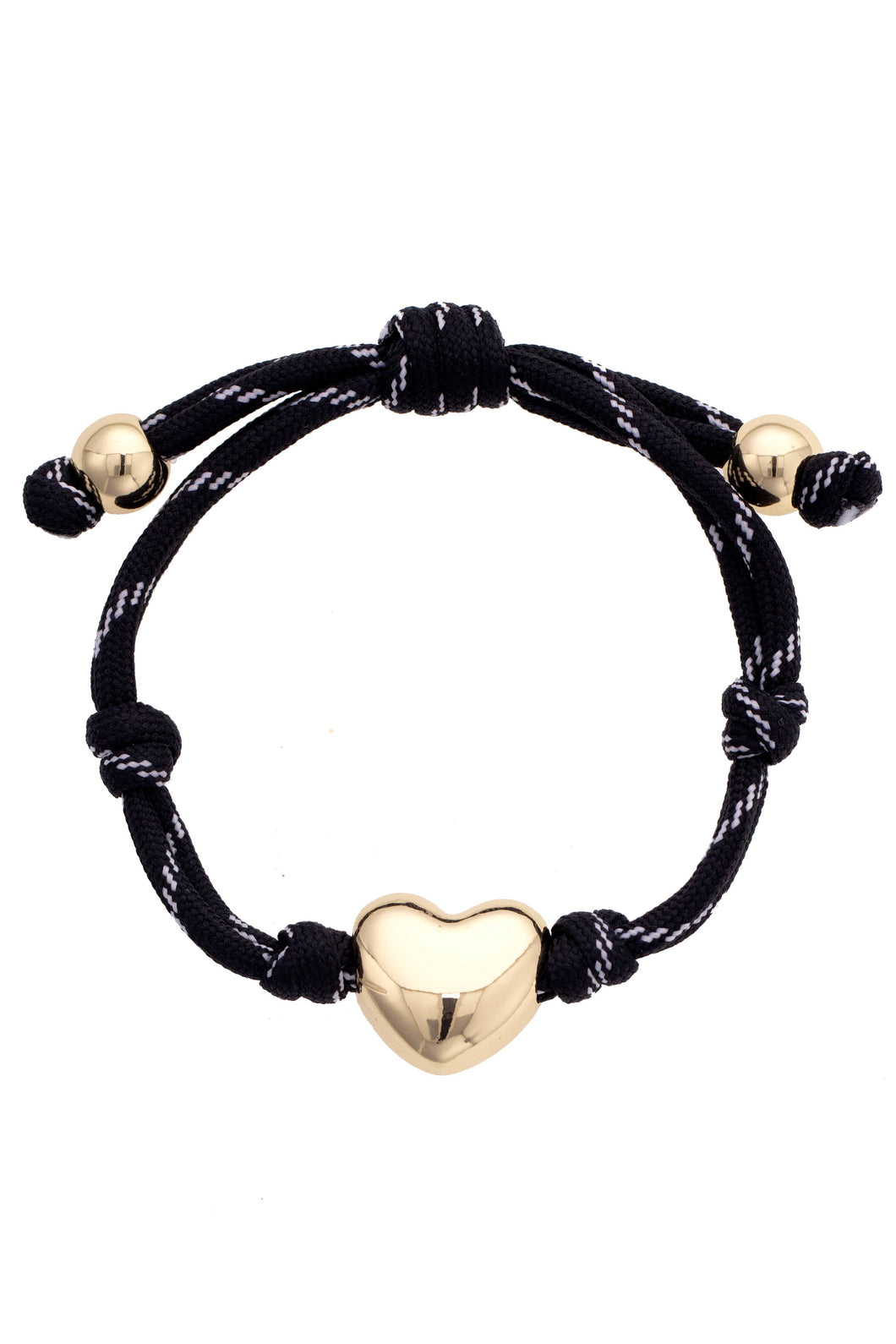 Blaine Puffy Heart Paracord Bracelet - Black