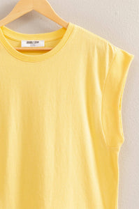 Creamy Yellow Cap Sleeve Tee