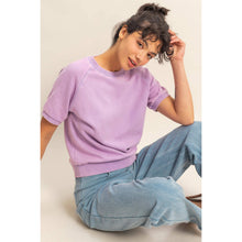 Load image into Gallery viewer, Wisteria Crew Neck Ribbed Tee
