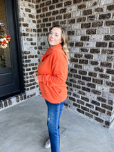 Load image into Gallery viewer, Orange Terry Knit Big Collar Pullover
