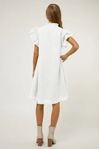 White Checker Texture Dress