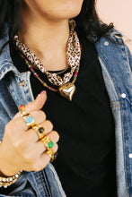 Load image into Gallery viewer, Mariana Leopard Scarf Heart Charm Necklace
