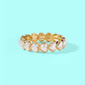 Amore Stretch Bracelet - 14k Gold-Pearl Hearts