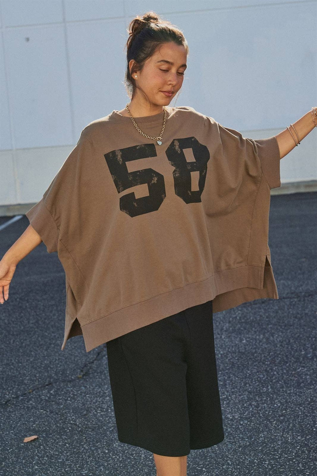 Retro Graphic Oversized Top