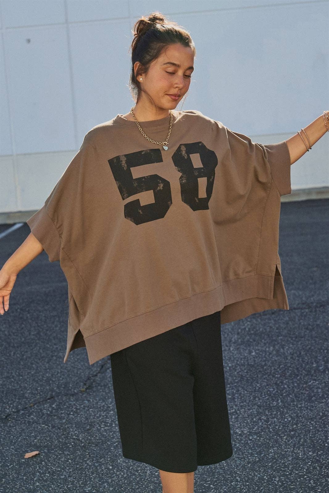 Retro Graphic Oversized Top