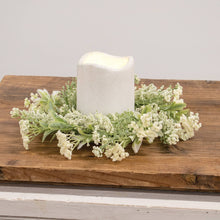 Load image into Gallery viewer, Delicate Cream Astilbe &amp; Lace Candle Ring
