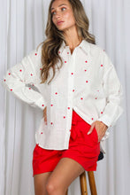 Load image into Gallery viewer, Sweet Heart Embroidered Oversized Shirt
