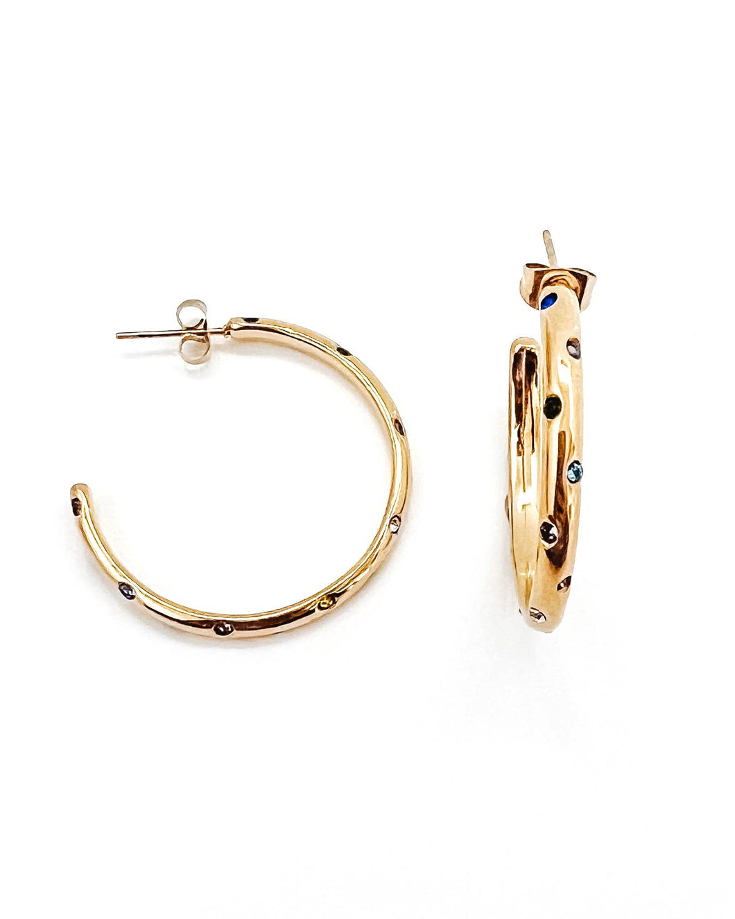 Elisha Diamond Colorful Crystal Hoop Earrings