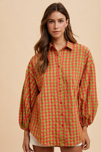 Load image into Gallery viewer, Hot Pink Multi Plaid Oversized Top
