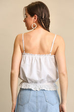 Load image into Gallery viewer, White Eyelet Spaghetti Strap Top
