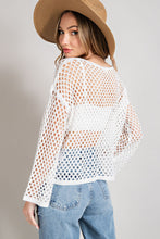 Load image into Gallery viewer, Off White Eyelet Knit Sweater
