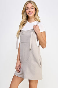 Oatmeal Textured Short Overalls