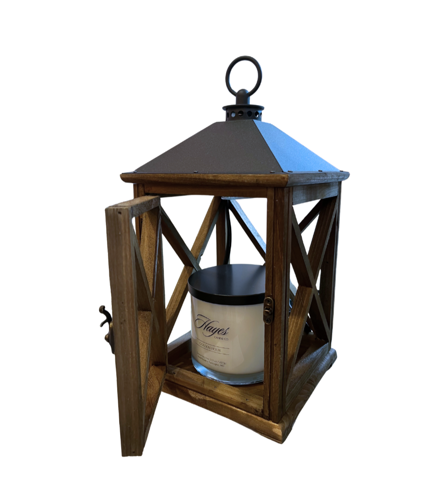 Wooden Candle Warmer Lantern