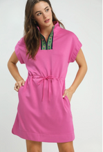 Load image into Gallery viewer, Pink Dolman Sleeve Zip Detail Dress
