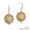 Water Resistant Gold Beaded Ball Fishhook Earring