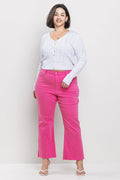 Fuchsia Kick Flare Mid Rise