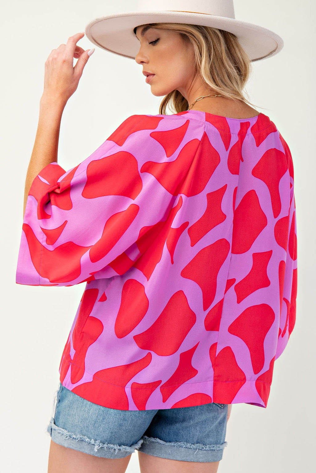 Lilac Coral Geo Printed Top