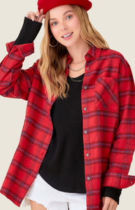 Red Classic Plaid Button Down