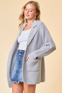 Grey Drop Shoulder Sweater Blazer