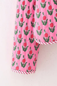 Pink Flower Printed Jacket