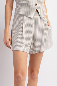 Pinstripe Pleated Short