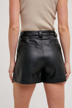 Load image into Gallery viewer, Front Pleated Faux Leather Skort
