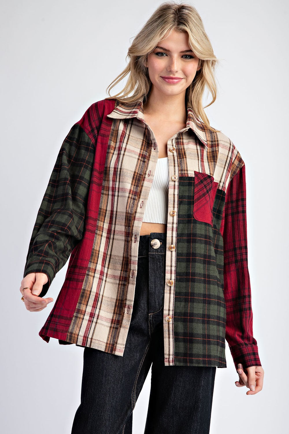 Oatmeal Colorblock Flannel