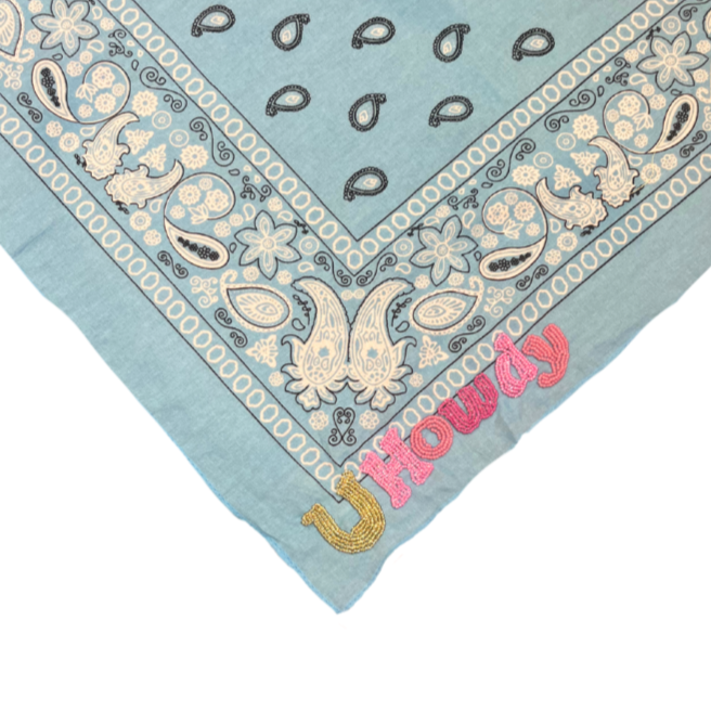 Howdy Embroidered Bandana