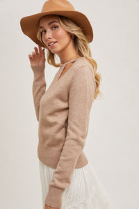 Latte Wrap Knit Top