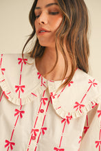 Load image into Gallery viewer, Red Bow Poplin Top
