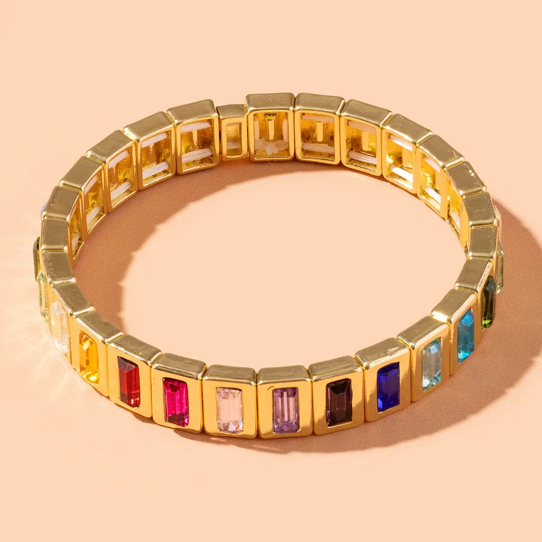 Enamel Stretch Bracelet - Penelope Rainbow