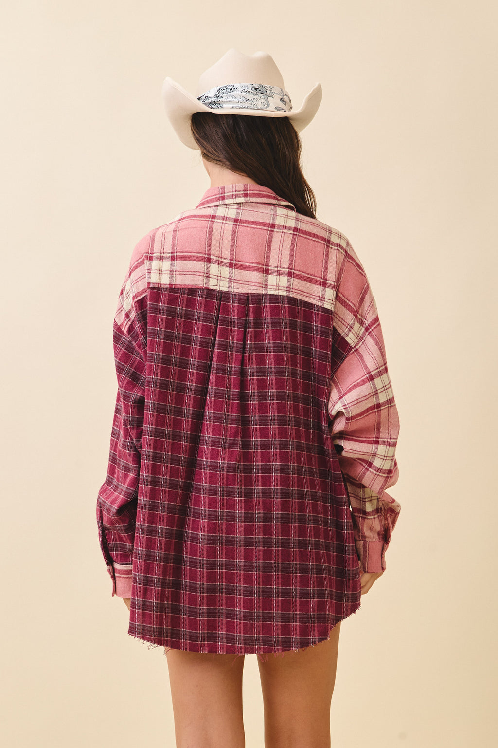 Pink Kambrie Plaid Flannel Shirt