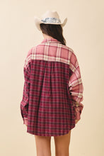Load image into Gallery viewer, Pink Kambrie Plaid Flannel Shirt
