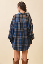 Load image into Gallery viewer, Navy Kambrie Plaid Flannel Shirt
