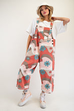 Load image into Gallery viewer, Flower Print Washed Overalls
