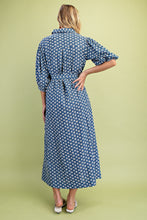 Load image into Gallery viewer, Blue Denim Embroidered Floral Dress
