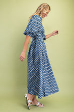 Load image into Gallery viewer, Blue Denim Embroidered Floral Dress
