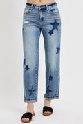 Mid Rise Star Shadow Cuff Jean