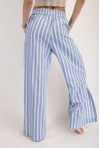 Blue Stripe Straight Leg Pant