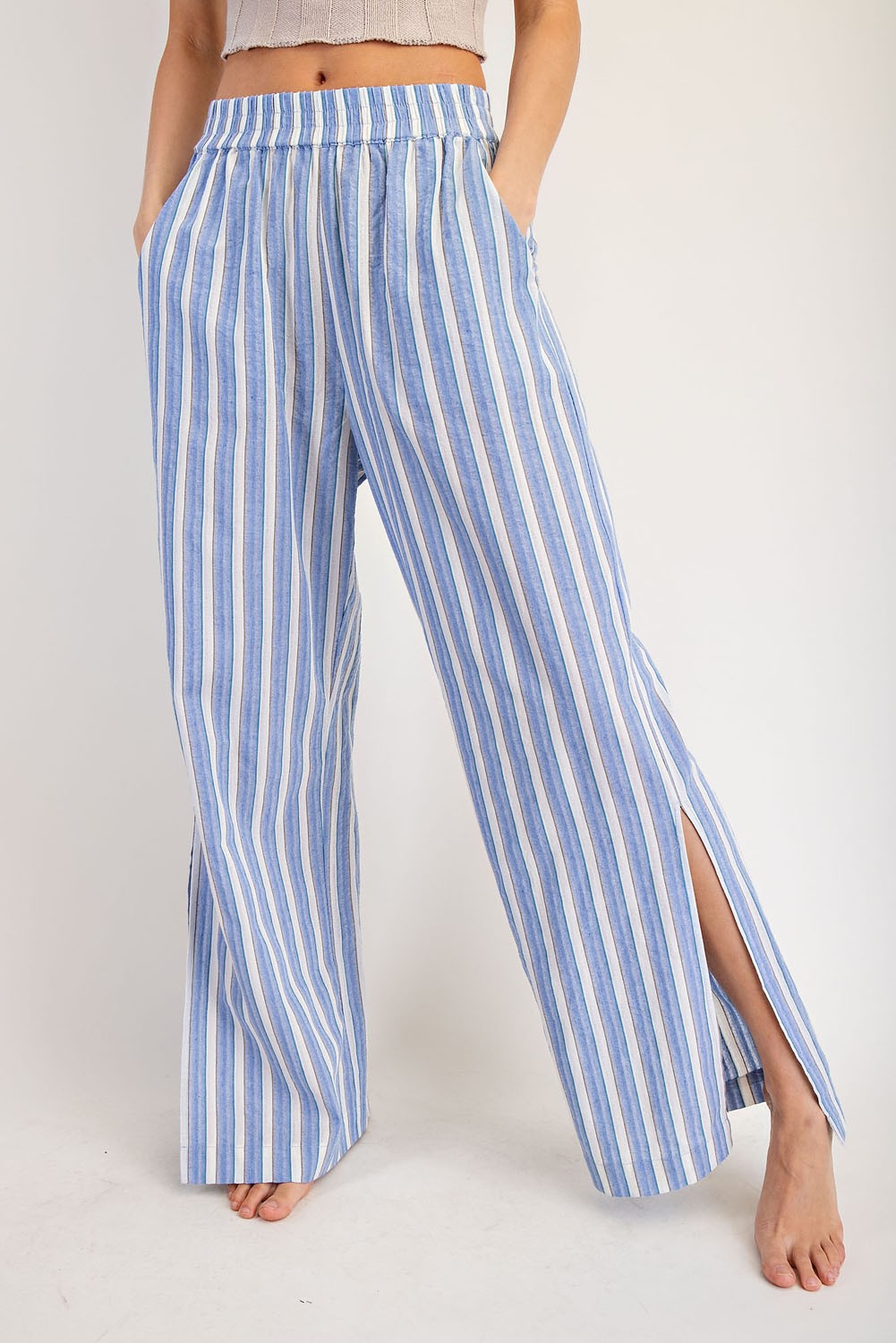 Blue Stripe Straight Leg Pant