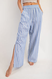 Blue Stripe Straight Leg Pant