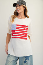 Load image into Gallery viewer, Ecru American Flag Top
