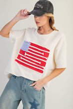 Load image into Gallery viewer, Ecru American Flag Top
