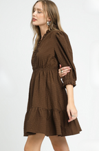 Load image into Gallery viewer, Woman wearing a brown dress on a white background

