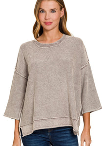 Acid Washed Boxy Sweater