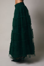 Load image into Gallery viewer, Frilled Tiered Mesh A-Line Midi Skirt
