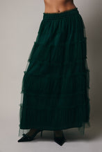 Load image into Gallery viewer, Frilled Tiered Mesh A-Line Midi Skirt
