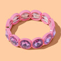 Elise Enamel Stretch Bracelet - Light Pink